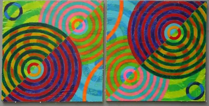 Twin Squirrel 9 (2025) by Michael Fiedler / 60x30cm