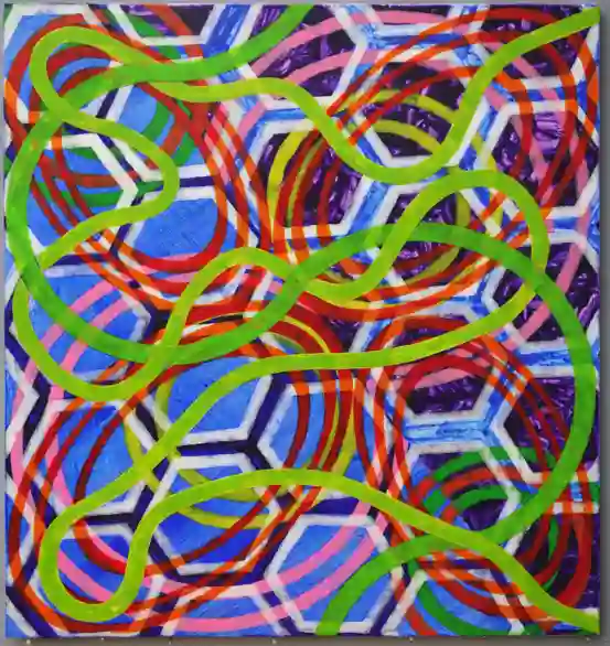 Green Snakes (2024) by Michael Fiedler / 45x50cm