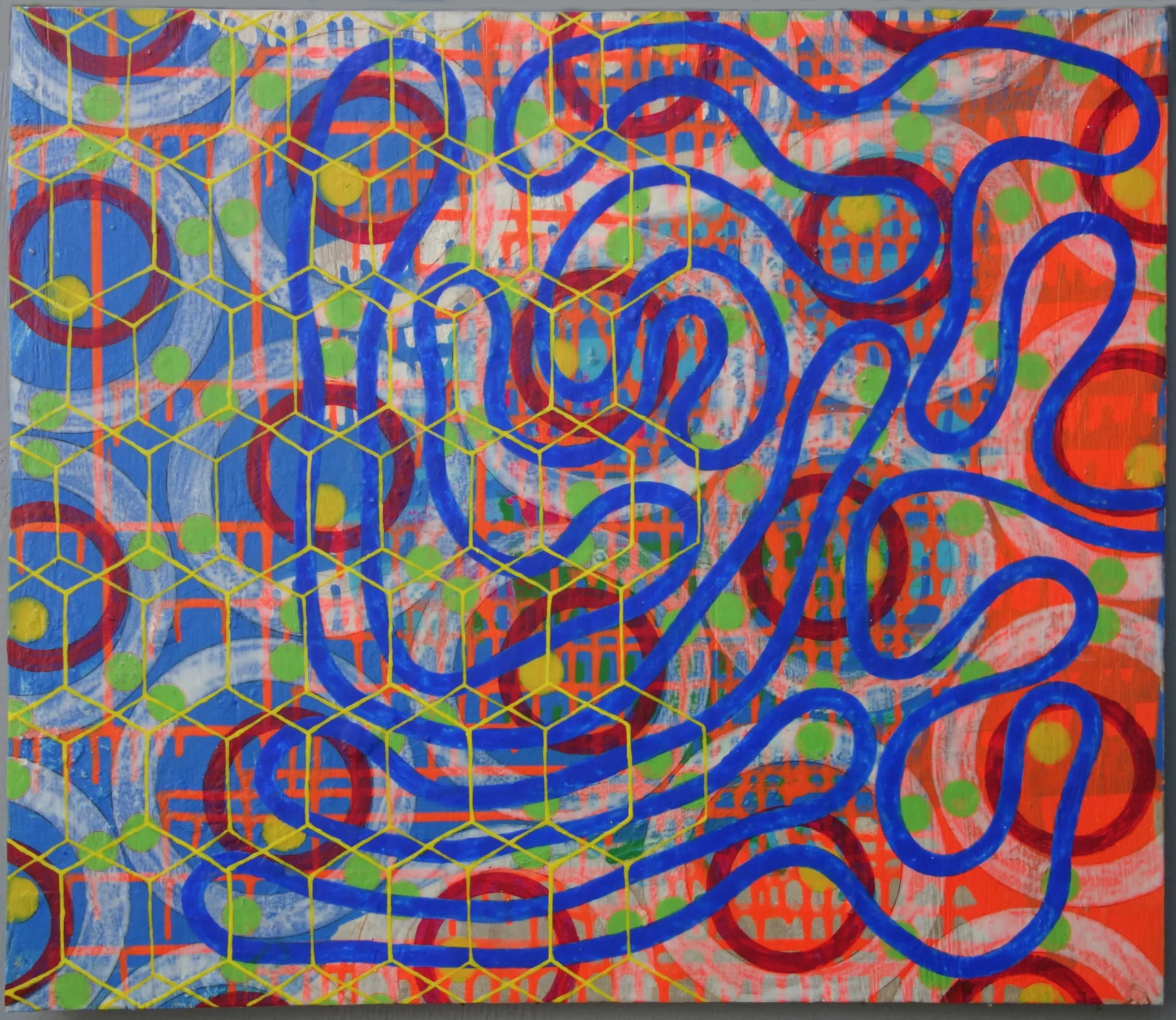 Blue Snakes (2024) by Michael Fiedler / 68x59cm