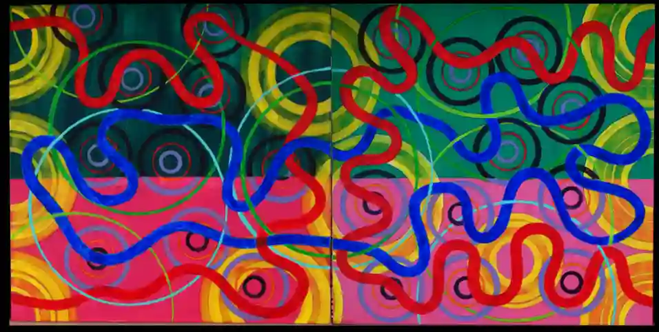 Snakes 2 (2022) by Michael Fiedler / 80x40cm